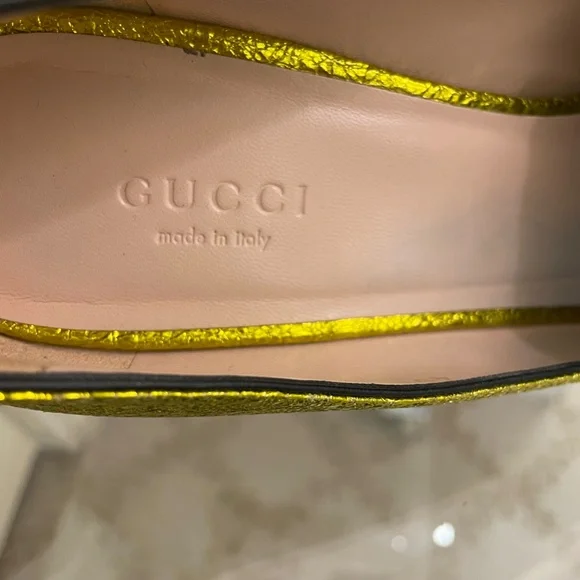 Gucci Loafer Gold Leather with Fringe size 8.5/ 38 1/2 - Picture 6 of 16